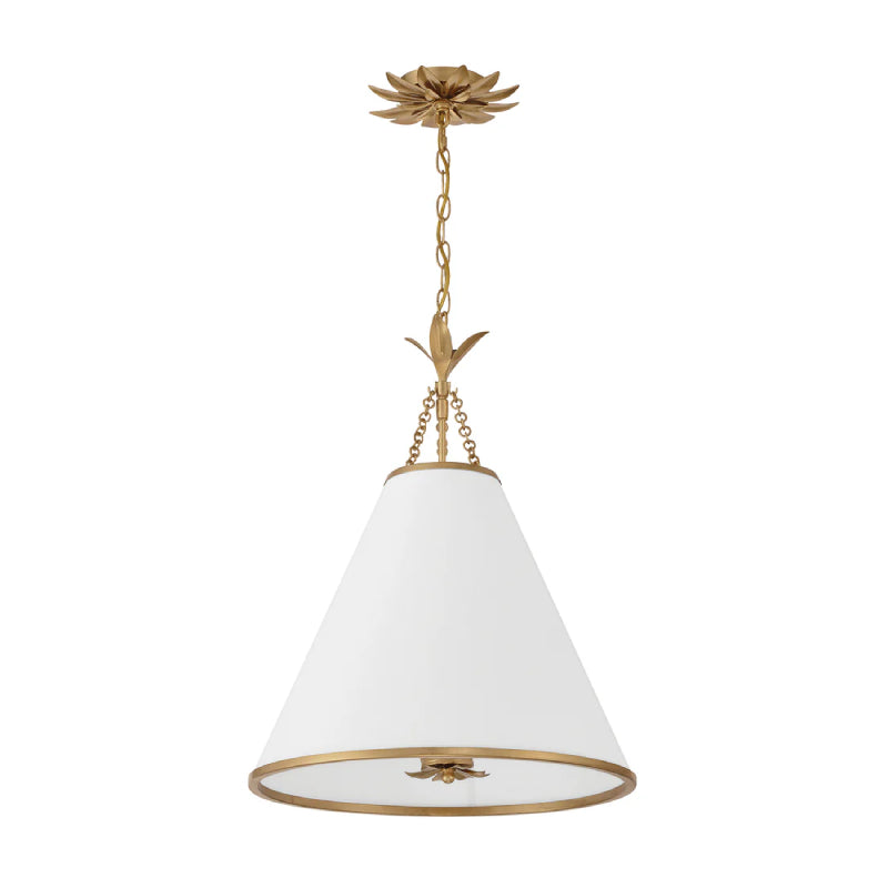 Crystorama 564 Broche 4-lt 18" LED Pendant - Antique Gold