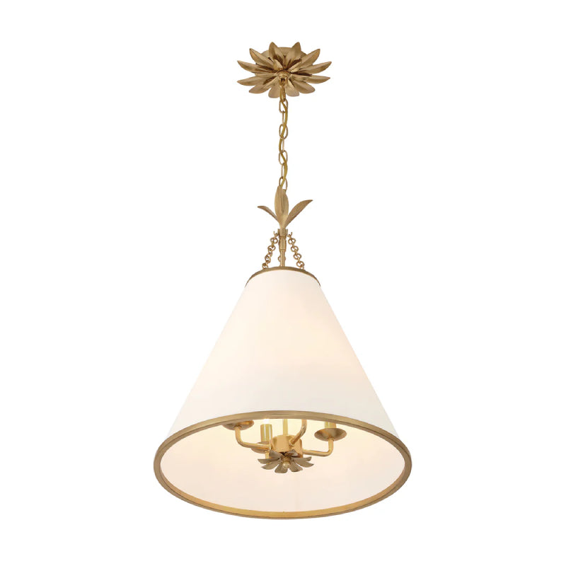 Crystorama 564 Broche 4-lt 18" LED Pendant - Antique Gold
