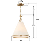 Crystorama 564 Broche 4-lt 18" LED Pendant