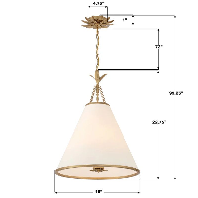 Crystorama 564 Broche 4-lt 18" LED Pendant
