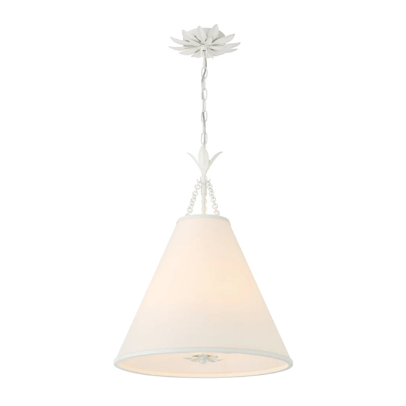 Crystorama 564 Broche 4-lt 18" LED Pendant - Matte White