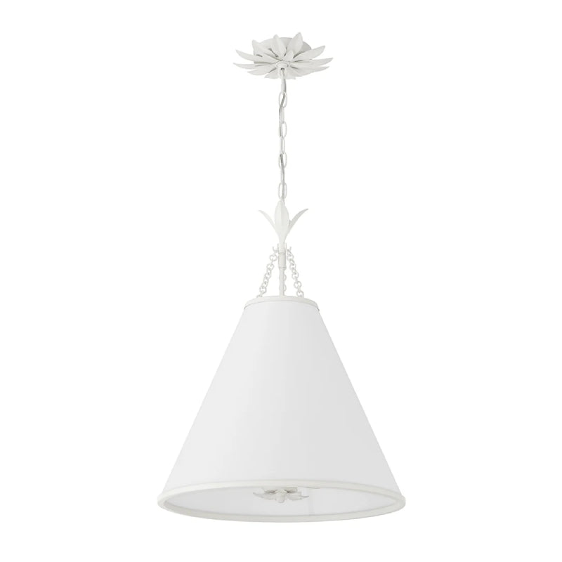 Crystorama 564 Broche 4-lt 18" LED Pendant - Matte White