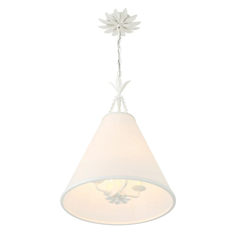 Crystorama 564 Broche 4-lt 18" LED Pendant - Matte White