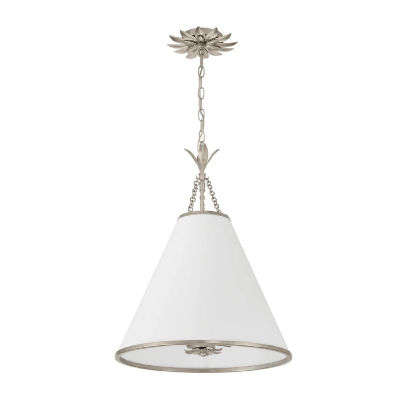 Crystorama 564 Broche 4-lt 18" LED Pendant - Antique Silver