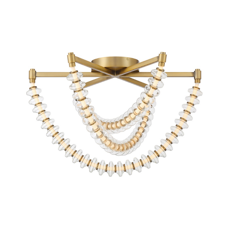 Minka Lavery 5645 Pearl 3-lt 28" LED Flush Mount - Legacy Brass