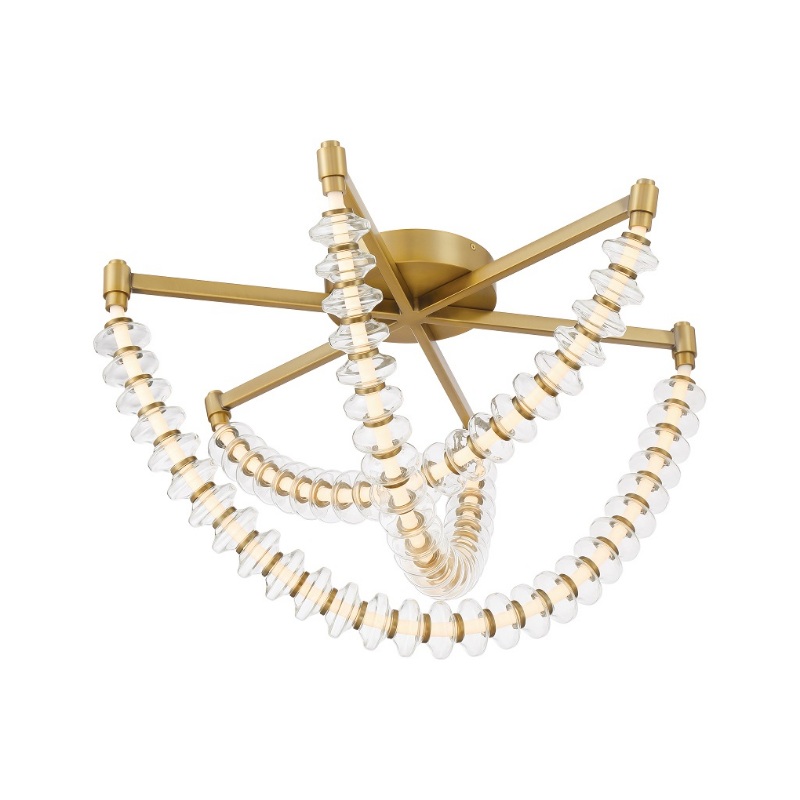 Minka Lavery 5645 Pearl 3-lt 28" LED Flush Mount - Legacy Brass