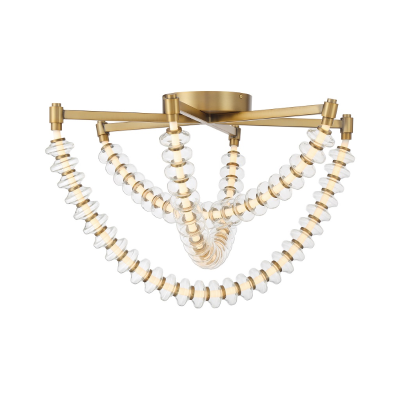 Minka Lavery 5645 Pearl 3-lt 28" LED Flush Mount - Legacy Brass