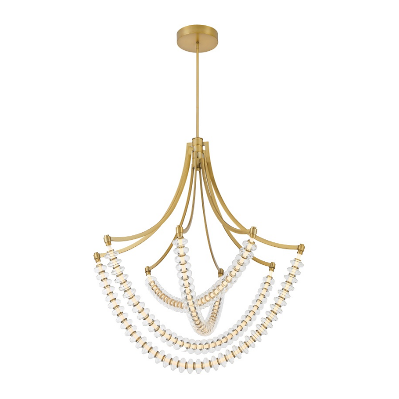 Minka Lavery 5647 Pearl 4-lt 39" LED Chandelier - Legacy Brass