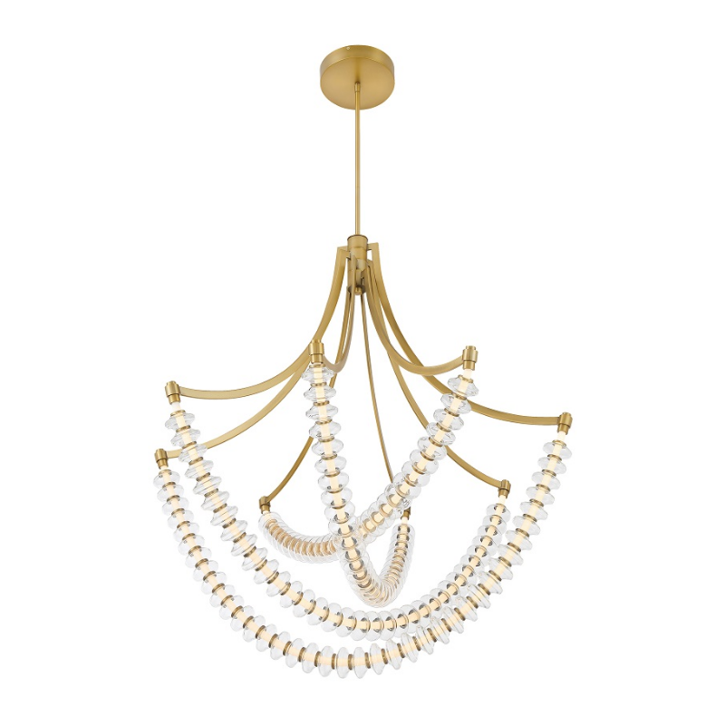 Minka Lavery 5647 Pearl 4-lt 39" LED Chandelier - Legacy Brass