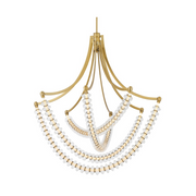 Minka Lavery 5647 Pearl 4-lt 39" LED Chandelier - Legacy Brass