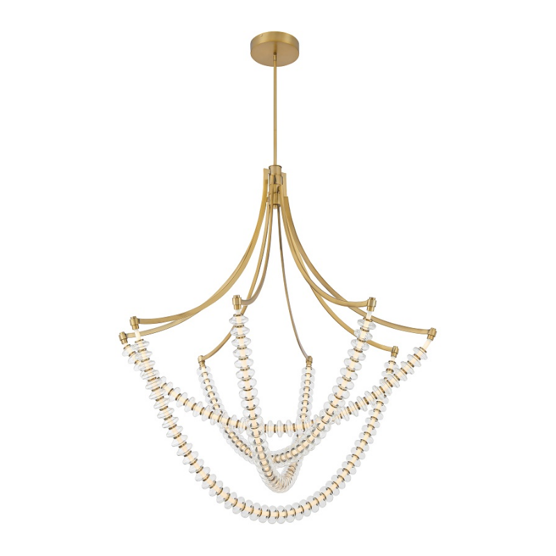 Minka Lavery 5648 Pearl 4-lt 49" LED Chandelier - Legacy Brass