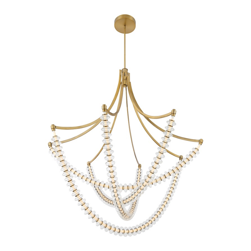 Minka Lavery 5648 Pearl 4-lt 49" LED Chandelier - Legacy Brass