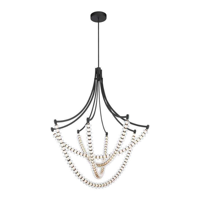 Minka Lavery 5648 Pearl 4-lt 49" LED Chandelier - Dark Matte Black