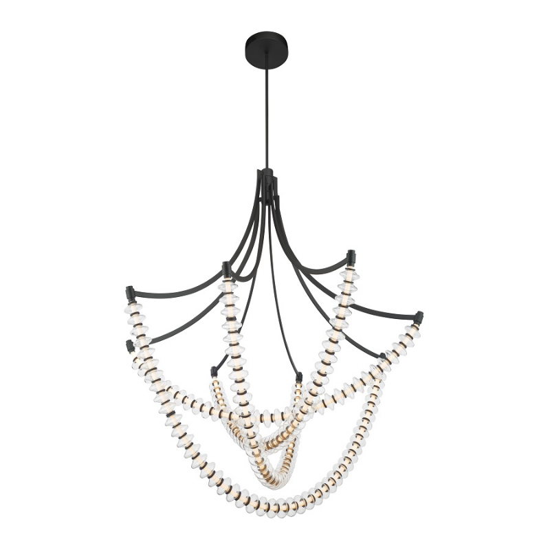 Minka Lavery 5648 Pearl 4-lt 49" LED Chandelier - Dark Matte Black
