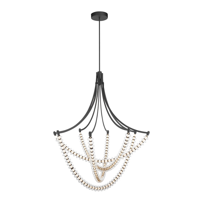 Minka Lavery 5648 Pearl 4-lt 49" LED Chandelier - Dark Matte Black