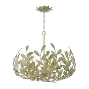 Crystorama 566 Broche 5-lt 23" Chandelier - Champagne Green Tea