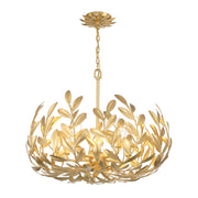 Crystorama 566 Broche 5-lt 23" Chandelier - Antique Gold