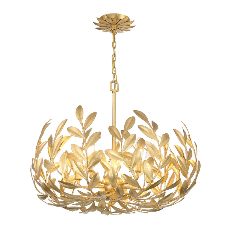 Crystorama 566 Broche 5-lt 23" Chandelier - Antique Gold