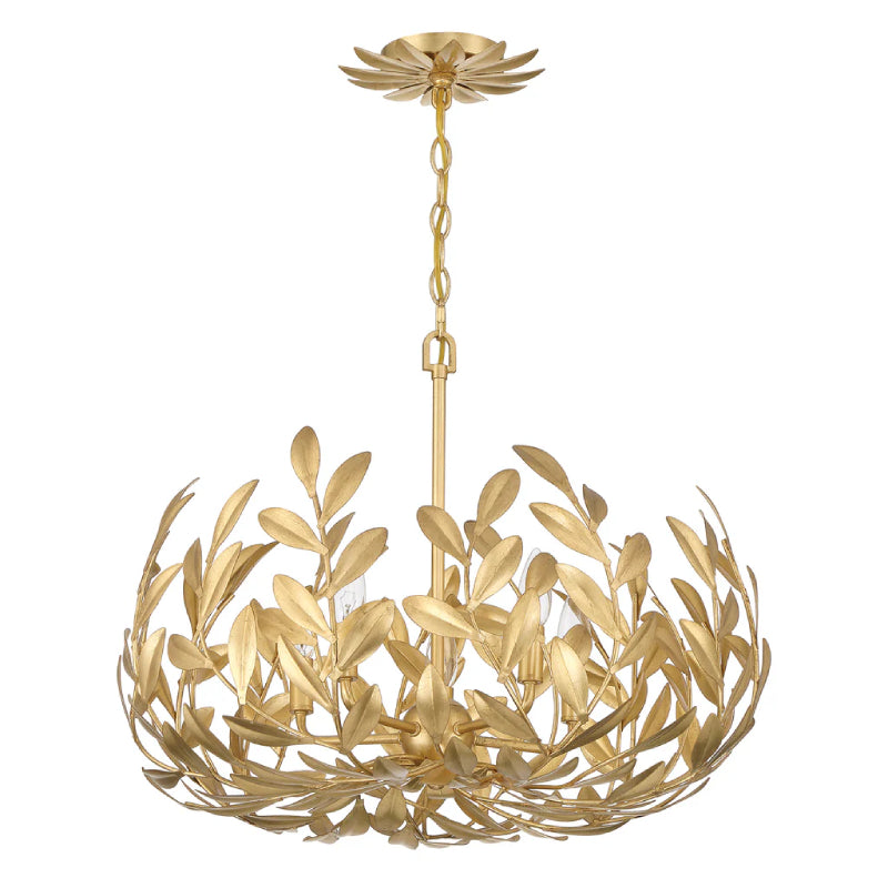 Crystorama 566 Broche 5-lt 23" Chandelier - Antique Gold
