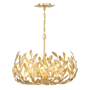 Crystorama 566 Broche 5-lt 23" Chandelier - Antique Gold