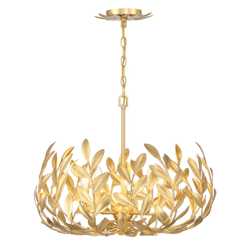 Crystorama 566 Broche 5-lt 23" Chandelier - Antique Gold