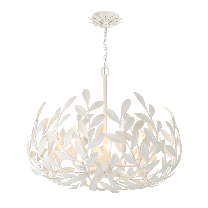 Crystorama 566 Broche 5-lt 23" Chandelier - Matte White