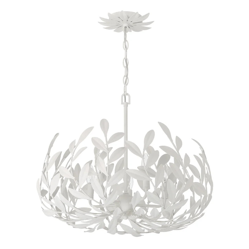 Crystorama 566 Broche 5-lt 23" Chandelier - Matte White