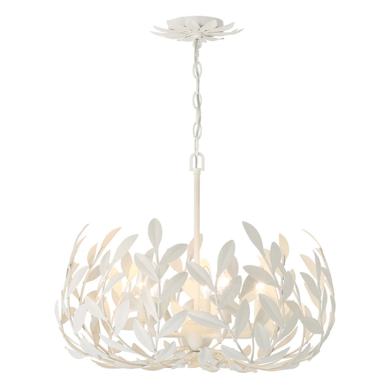 Crystorama 566 Broche 5-lt 23" Chandelier - Matte White