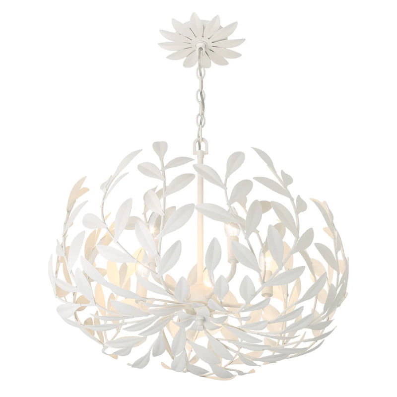 Crystorama 566 Broche 5-lt 23" Chandelier - Matte White