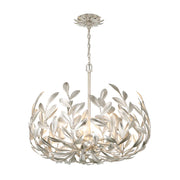 Crystorama 566 Broche 5-lt 23" Chandelier - Antique Silver