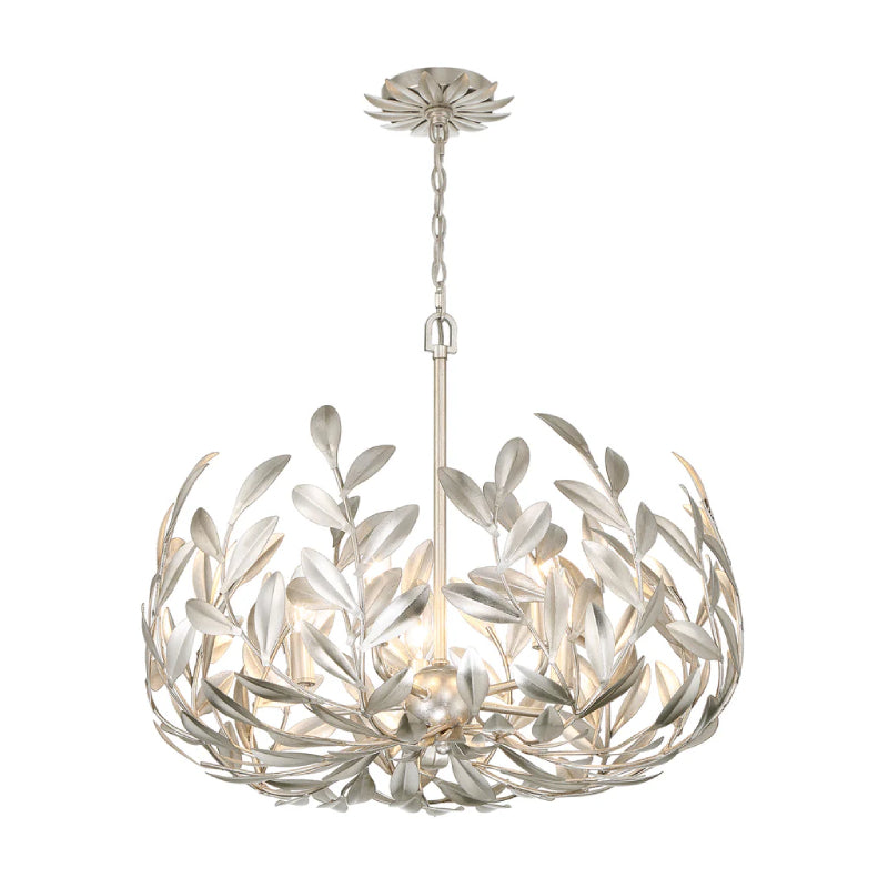 Crystorama 566 Broche 5-lt 23" Chandelier - Antique Silver