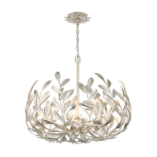 Crystorama 566 Broche 5-lt 23" Chandelier - Antique Silver