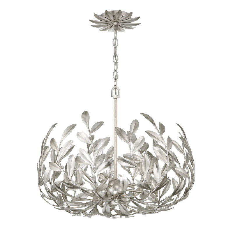 Crystorama 566 Broche 5-lt 23" Chandelier - Antique Silver