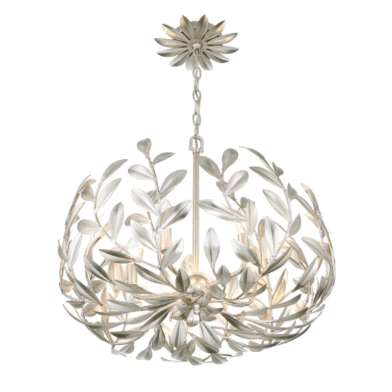 Crystorama 566 Broche 5-lt 23" Chandelier - Antique Silver