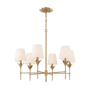 Crystorama 568 Broche 6-lt 32" Chandelier - Antique Gold