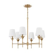 Crystorama 568 Broche 6-lt 32" Chandelier - Antique Gold
