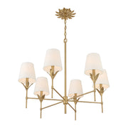 Crystorama 568 Broche 6-lt 32" Chandelier - Antique Gold