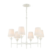 Crystorama 568 Broche 6-lt 32" Chandelier - Matte White