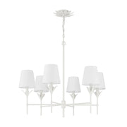 Crystorama 568 Broche 6-lt 32" Chandelier - Matte White