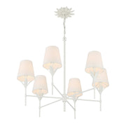 Crystorama 568 Broche 6-lt 32" Chandelier - Matte White