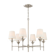 Crystorama 568 Broche 6-lt 32" Chandelier - Antique Silver