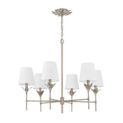 Crystorama 568 Broche 6-lt 32" Chandelier - Antique Silver