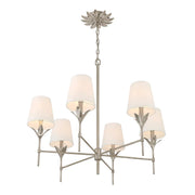 Crystorama 568 Broche 6-lt 32" Chandelier - Antique Silver