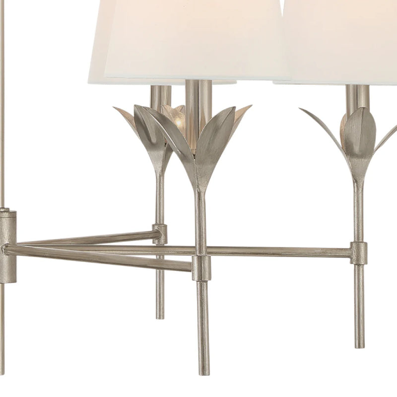 Crystorama 568 Broche 6-lt 32" Chandelier - Antique Silver