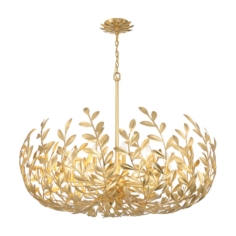 Crystorama 569 Broche 12-lt 42" Chandelier - Antique Gold