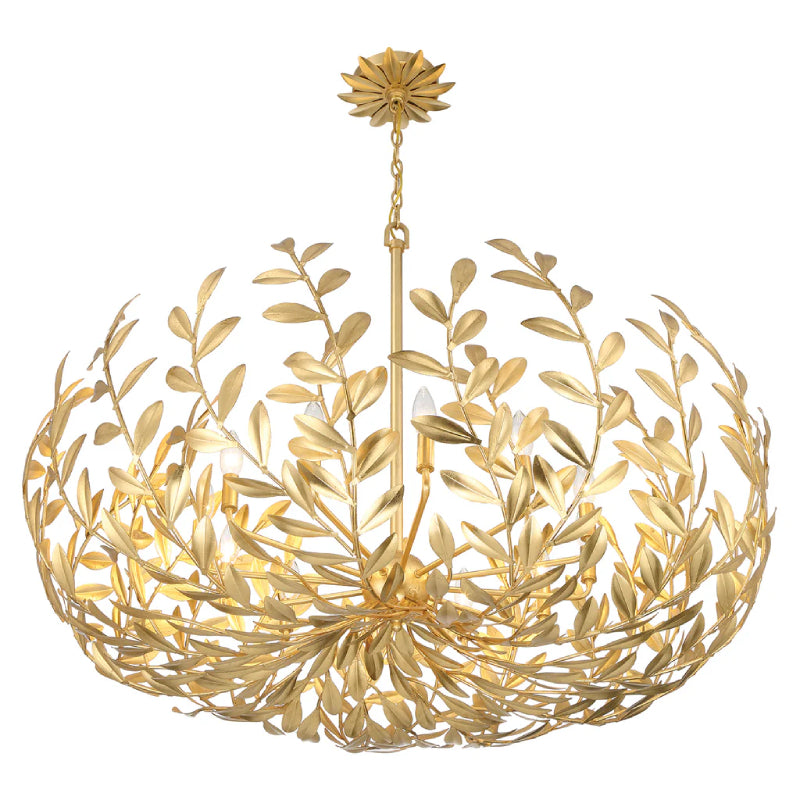 Crystorama 569 Broche 12-lt 42" Chandelier - Antique Gold