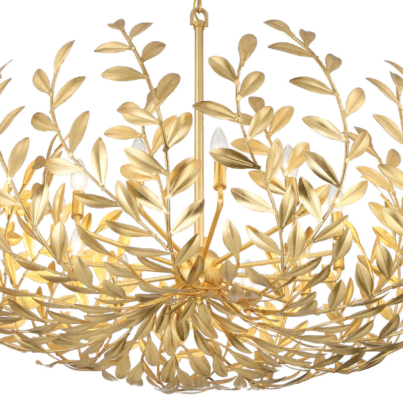 Crystorama 569 Broche 12-lt 42" Chandelier - Antique Gold