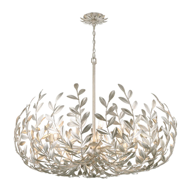 Crystorama 569 Broche 12-lt 42" Chandelier - Antique Silver