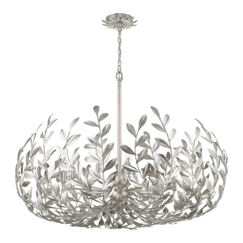 Crystorama 569 Broche 12-lt 42" Chandelier - Antique Silver