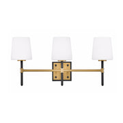 Hinkley 56953 Saunders 3-lt 23" LED Vanity - Black with Lacquered Brass accents